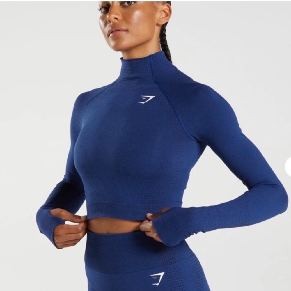 Gymshark mock neck 2.0 seamless long sleeve crop top
